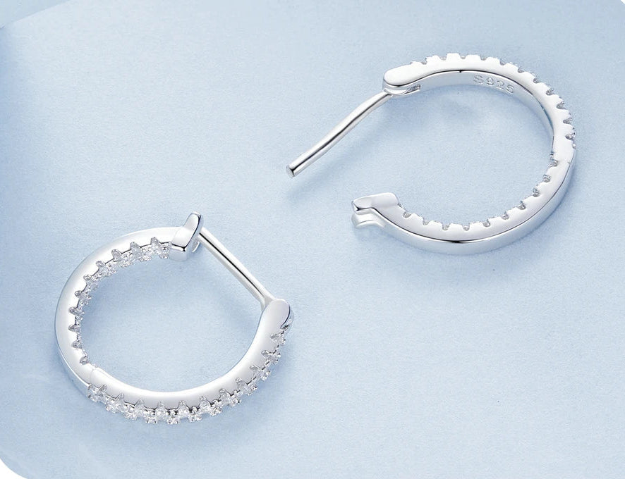 Silber-Zirkonia Creolen Damen