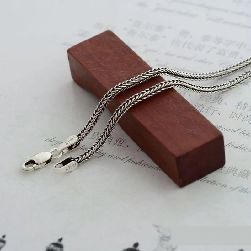 925er Sterling Silber Fuchsschwanz-Halskette – unisex