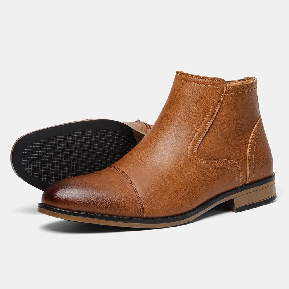 Herren Leder Stiefeletten – Bequeme Modemarke Knöchelstiefel
