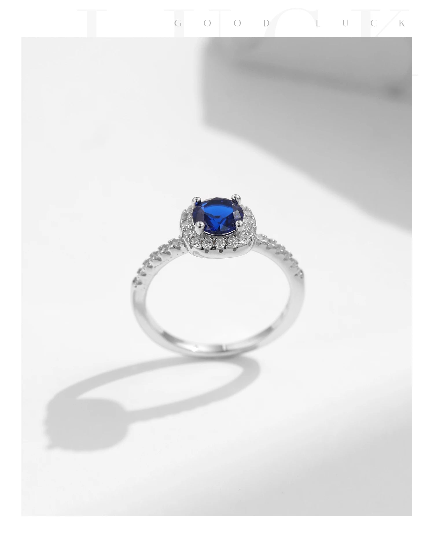 925er Silberring mit blauem Zirkonia