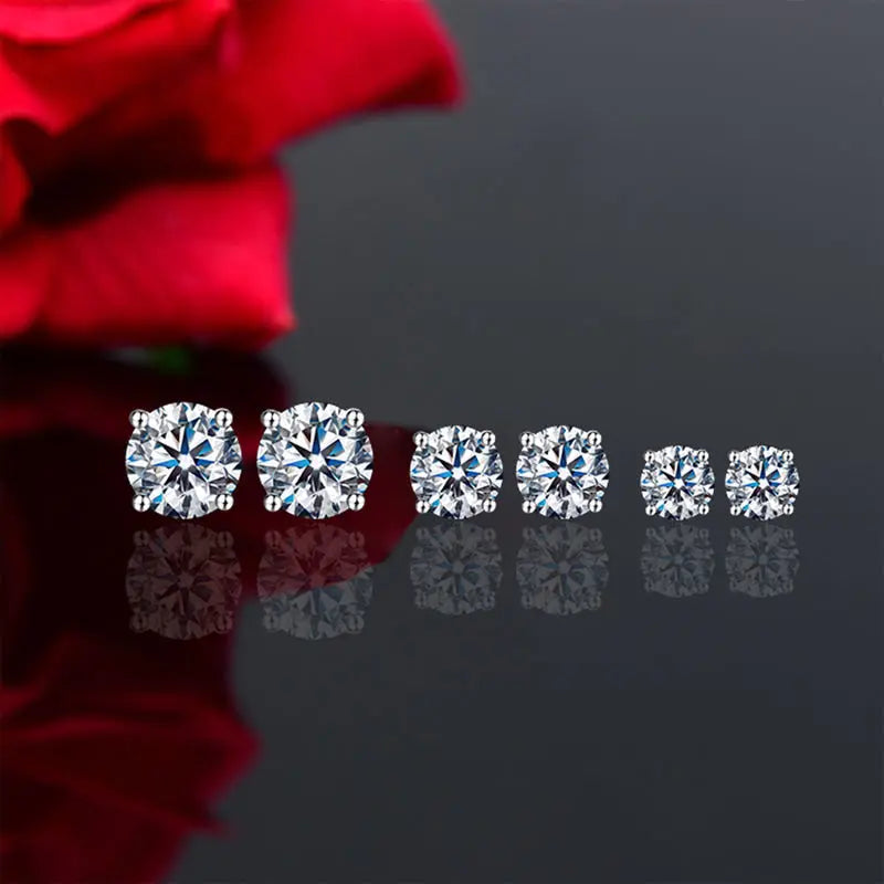 18K vergoldete Ohrringe S925 Sterling Silber D Farbe VVS1 Zirkon Ohrstecker für Frauen wie glänzend wie Diamant-Hochzeitsschmuck