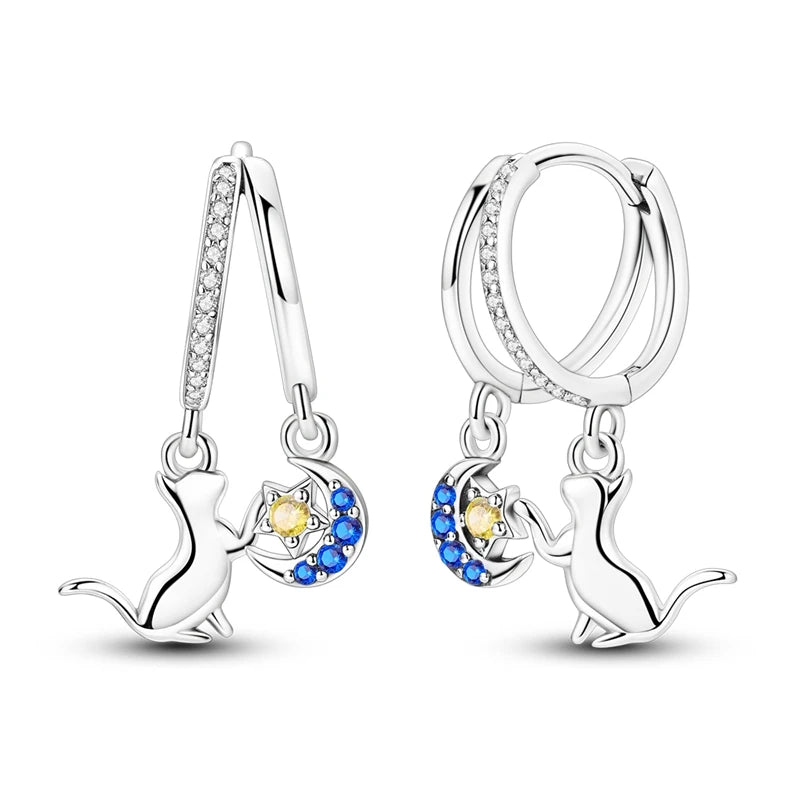 2025 neue 925 Sterling Silber Creolen Blumen Zirkon Tropfen Ohrringe Stud Für Frau Feine Geburtstag Hochzeit Schmuck Geschenke