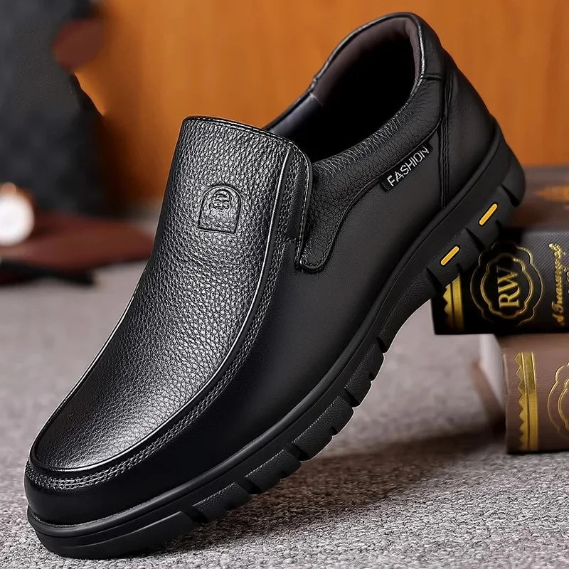 Klassische Leder Herren Slipper