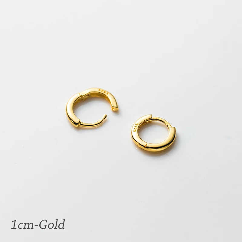 MODIAN 925 Sterling Silber Einfache Kreis-Ohrschnalle 14 mm - 18 mm platinierte hypoallergene Creolen für Damenschmuck