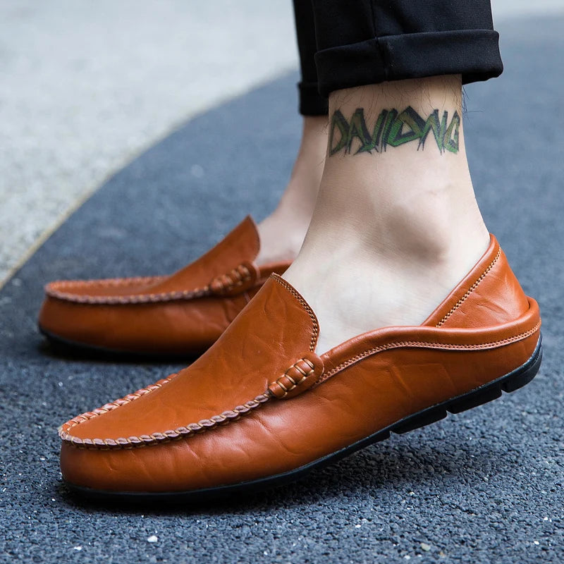 Männer Schuhe Casual Echtes Leder Herren Loafer Mokassins Designer Slip auf Boot Schuhe Hohe Qualität Chaussure Homme Plus Größe 37-47