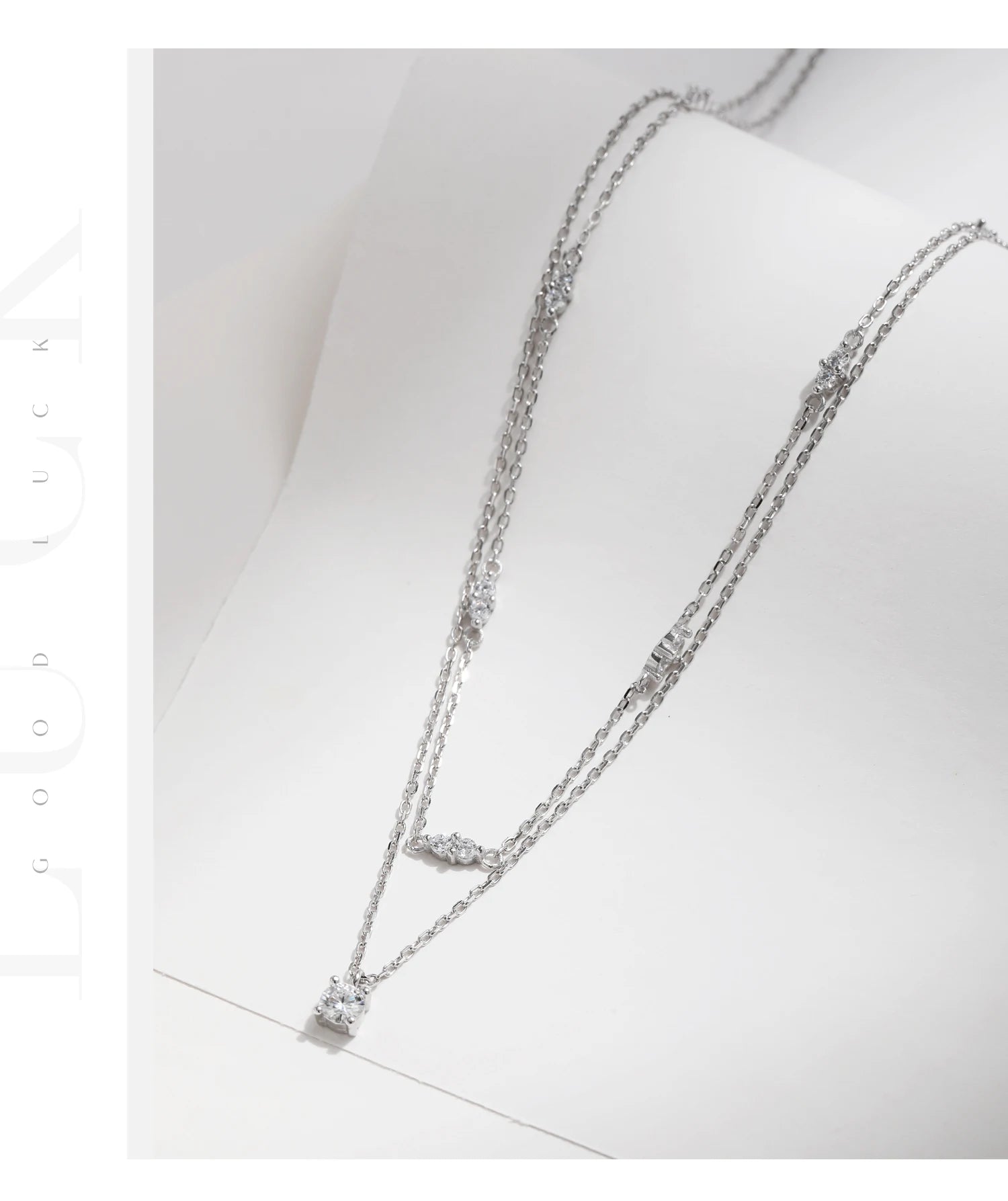 MODIAN Moissanit D Farbe Doppelschicht Anhänger Halskette 925 Sterling Silber Runde Stilvolle Choker Halskette Für Frauen Schmuck