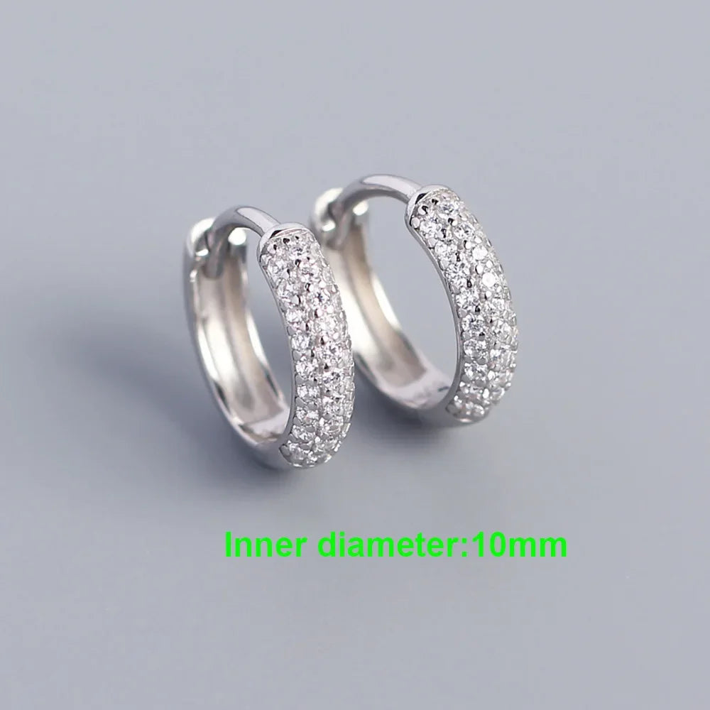 INZATT Echt 925 Sterling Silber 18 Karat Gold Voller Zirkon Runde Creolen für Frauen OL Edlen Schmuck Licht Luxus zubehör
