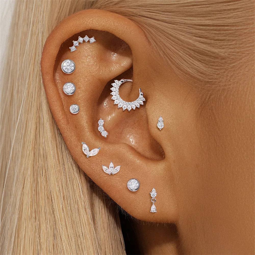 Aide Moissanit-Diamant-Ohrstecker für Damen, originales 925er-Sterlingsilber, Schraubverschluss, Damen-Moissanit-Ohrring mit flacher Rückseite, Juwel