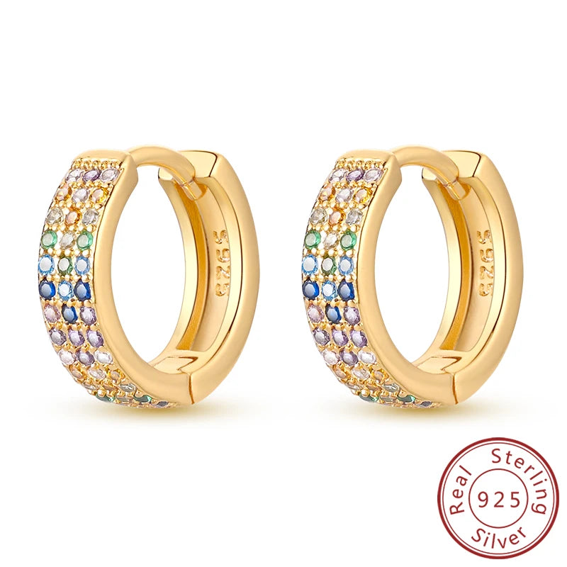 Neue Creolen aus 925er-Sterlingsilber, Gold, Gold, funkelnde Sonne, Mond, Stern, Ohrringe, Ohrstecker, Tropfen für Frauen, Mädchen, Party, edler Schmuck, Geschenk