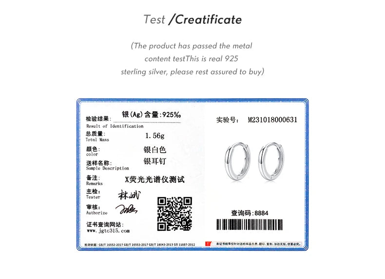 MODIAN 5 Größen 925 Sterling Silber Einfache stapelbare Kreis-Ohrschnallen Klassische Basic-Goldfarbene Creolen für Damenschmuck