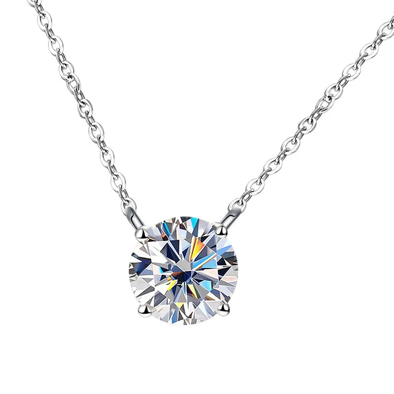 Joyce Kelly 1/2/3/5 Karat Moissanit-Halskette für Damen, 925er Sterlingsilber, Hochzeit, Brautschmuck, edler Schmuck für Damen