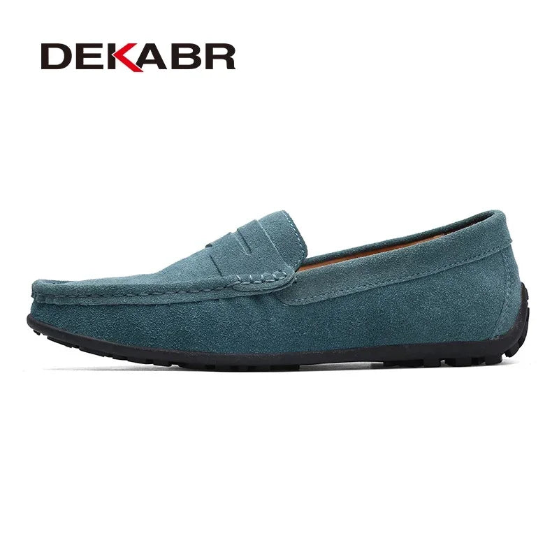 DEKABR Marke Mode Sommer Stil Weiche Slipper Aus Echtem Leder Hohe Qualität Flache Beiläufige Schuhe Atmungsaktive Männer Wohnungen Fahren Schuhe