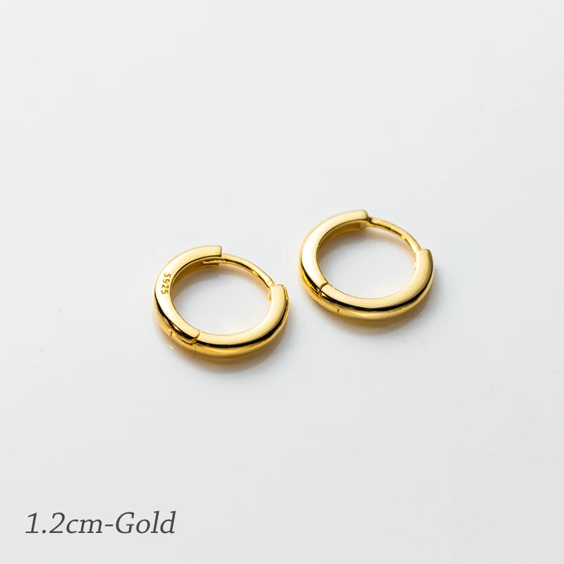 MODIAN 925 Sterling Silber Einfache Kreis-Ohrschnalle 14 mm - 18 mm platinierte hypoallergene Creolen für Damenschmuck