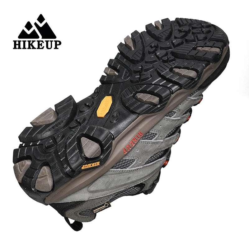 HIKEUP Turnschuhe für Männer Wanderschuhe Leder Trekking Stiefel Frauen Camping Jagd Herren Berg Taktische Stiefeletten Laufen Sneaker