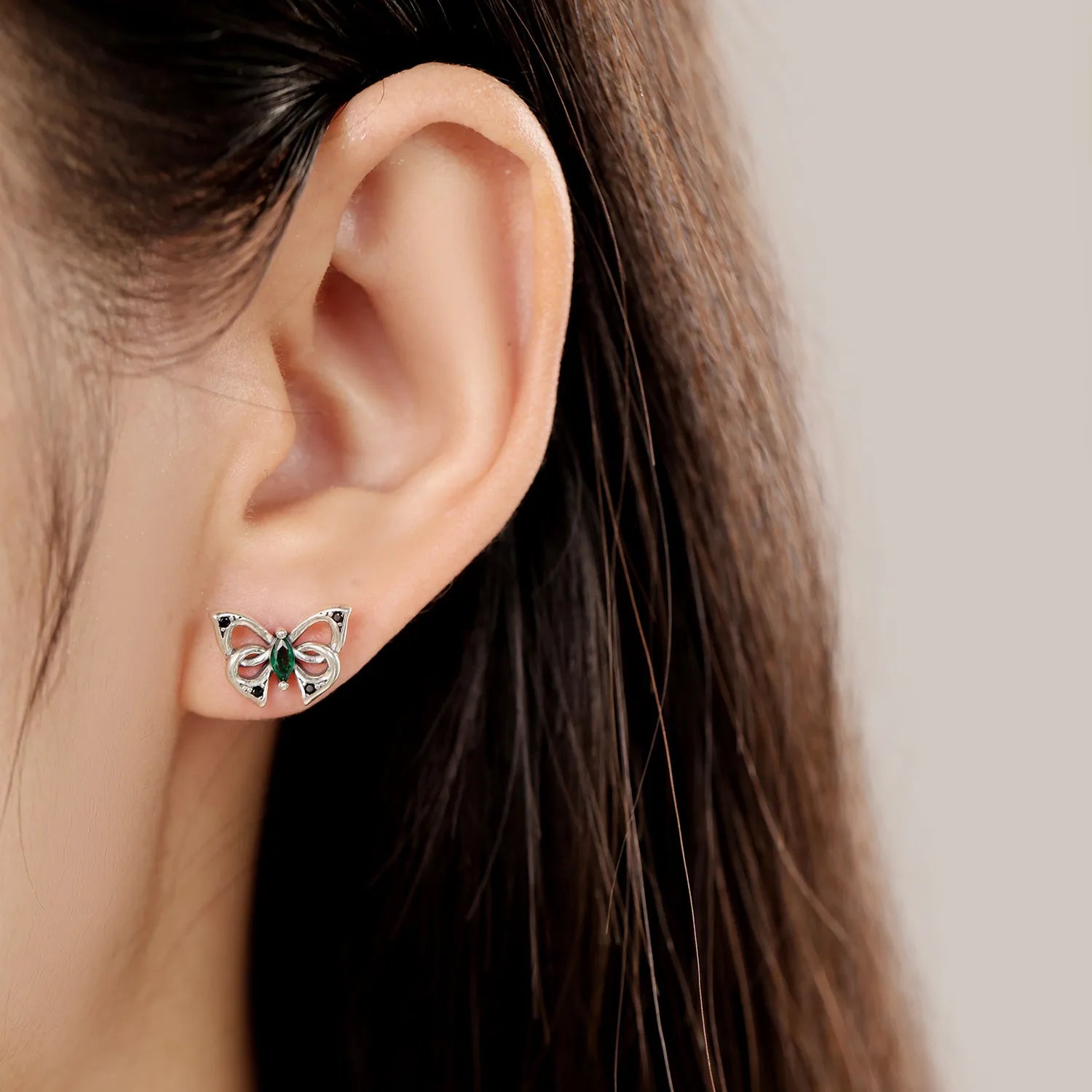Orstarry Schmetterlings-Ohrringe aus 925er-Sterlingsilber, dunkle Serie, Ohrstecker für Damen, S925-Schmuck, Party, Jahrestag, trendiges Geschenk