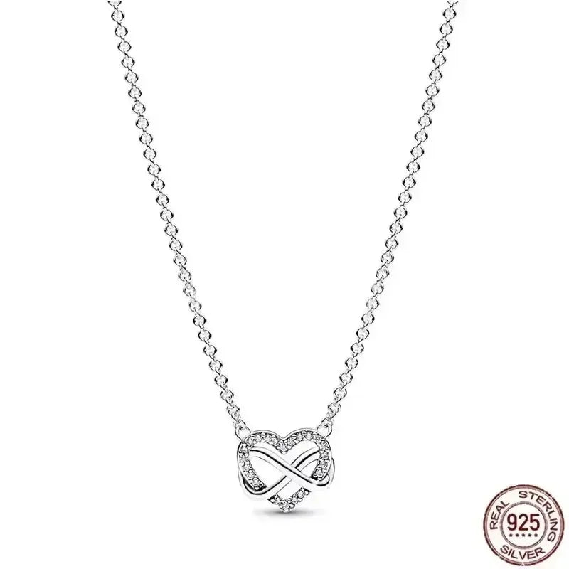 Heißer Verkauf 925er Sterlingsilber klassische quadratische herzförmige Schleife Halskette exquisite Luxus Damen Charm Schmuck Festival Geschenke