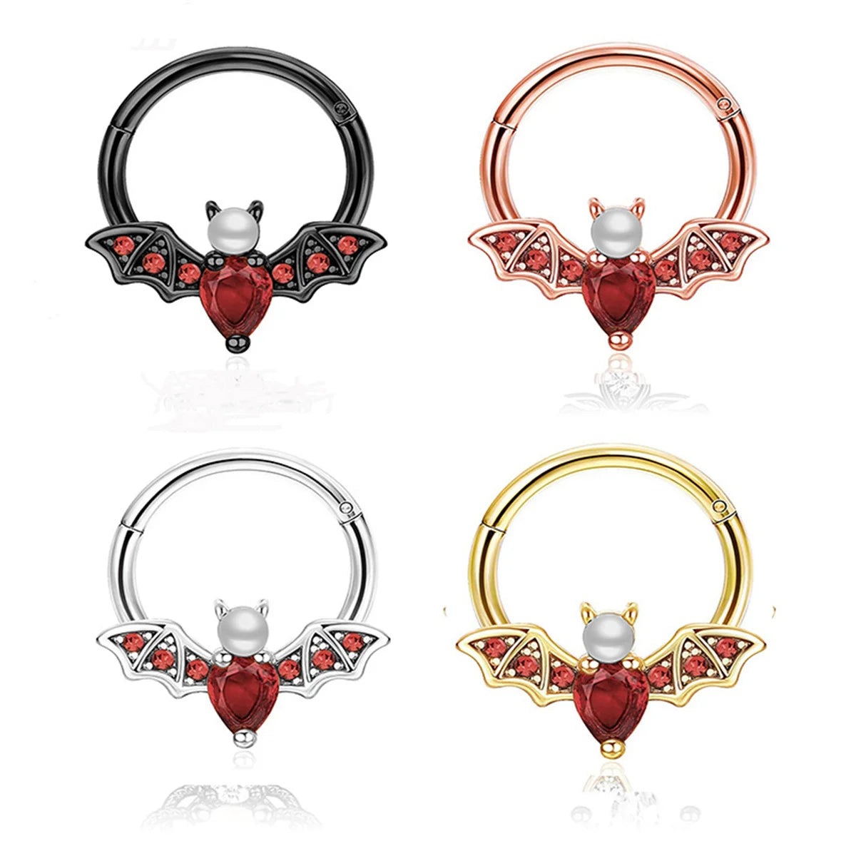 4 Stück 16G Edelstahl Septum Clicker