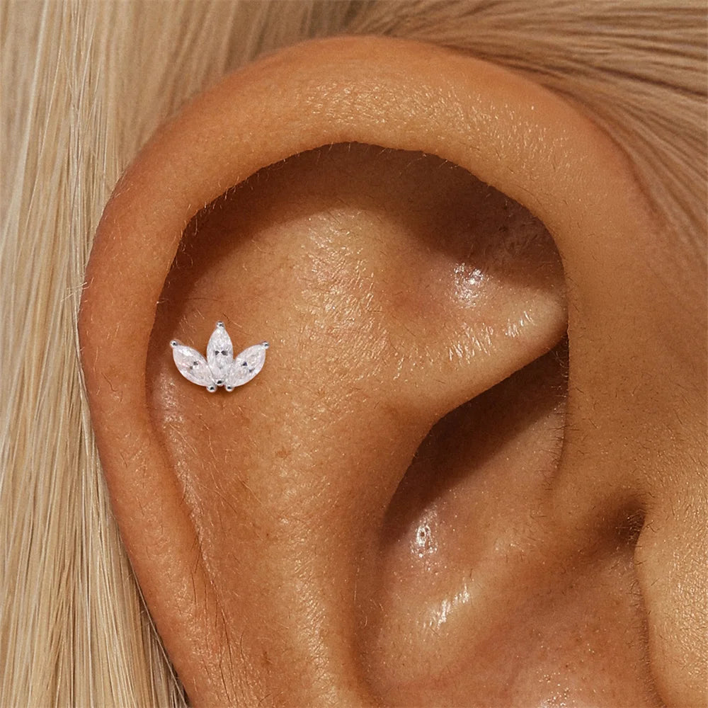 Aide Moissanit-Diamant-Ohrstecker für Damen, originales 925er-Sterlingsilber, Schraubverschluss, Damen-Moissanit-Ohrring mit flacher Rückseite, Juwel