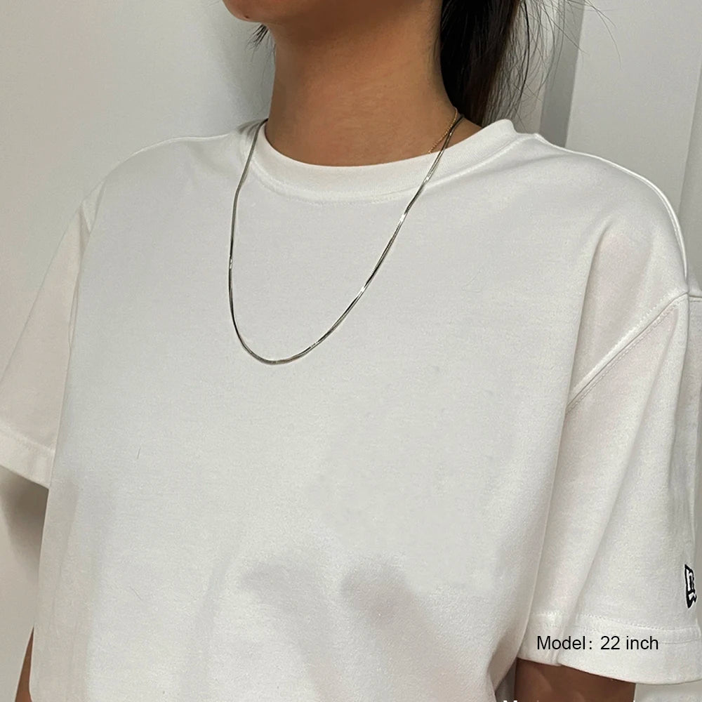 1,2 mm echte 925er Sterlingsilber-Halskette für Herren und Damen, Vintage-Fuchsschwanz, Vintage-Stil, massives Thai-Silber, italienischer feiner Schmuck