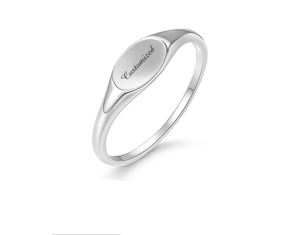 925er Sterlingsilber Siegelring mit Gravur