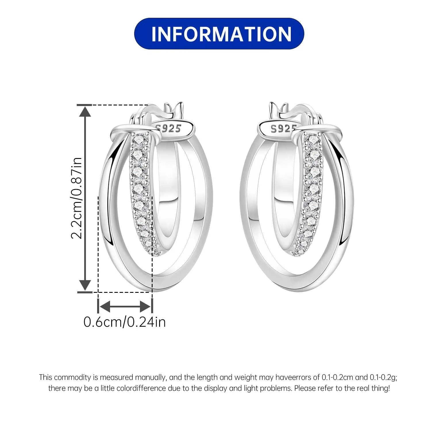 Heißer Verkauf 925 Sterling Silber Klassische Multi Ring Ohrringe Serie Tropfen Ohrringe Für Frauen Party Feines Geschenk Elegante Geburtstag Schmuck