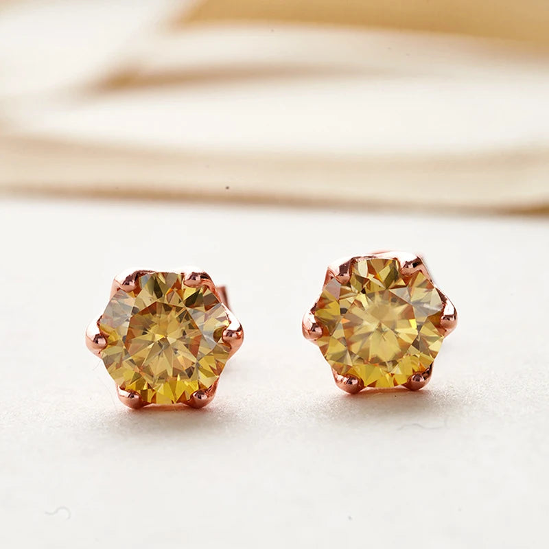 Joyce Kelly GRA-zertifizierte 0,5/1/2 CT Moissanit-Ohrringe für Damen, rosévergoldeter Sterlingsilber-925-Schmuck, heißer Verkauf, Ohrstecker