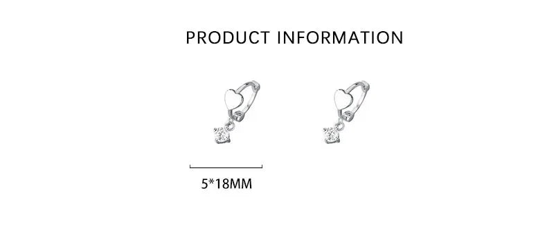INZATT Echt 925 Sterling Silber Zirkon Anhänger Herz 18 Karat Gold Huggies Creolen Für Frauen Klassische Edlen Schmuck Zubehör