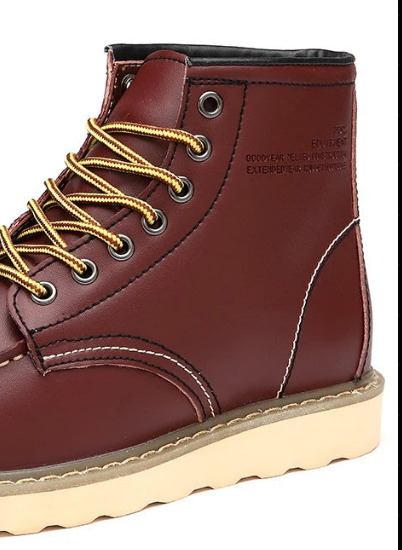 High-Top Herren Lederstiefel – Motorrad Mode Stiefeletten Herbst/Winter Freizeit Arbeit