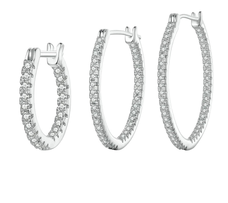 Silber-Zirkonia Creolen Damen