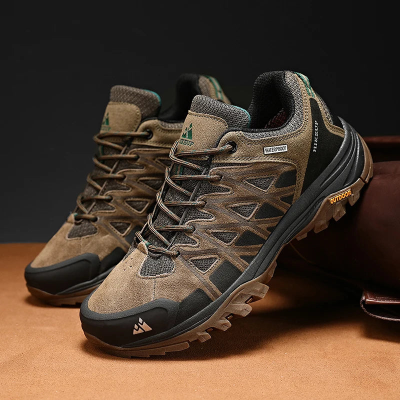 HIKEUP Modische Outdoor-Schuhe, Wandern, Herren, Sport, lässig, Bergtrekking-Stiefel, Camping-Sneaker für Herren, rutschfest, verschleißfest