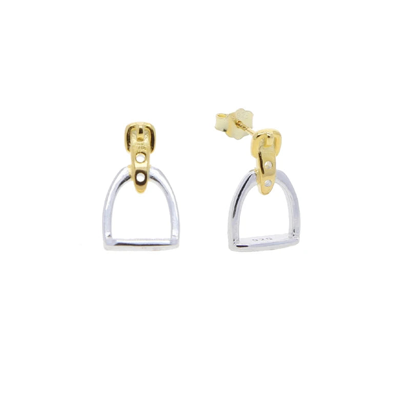 100% Sterling Silber geometrische Steigbügel Tropfen Ohrringe für Frauen Roségold/Gold/Silber Farbe einfaches Design niedlichen feinen Schmuck