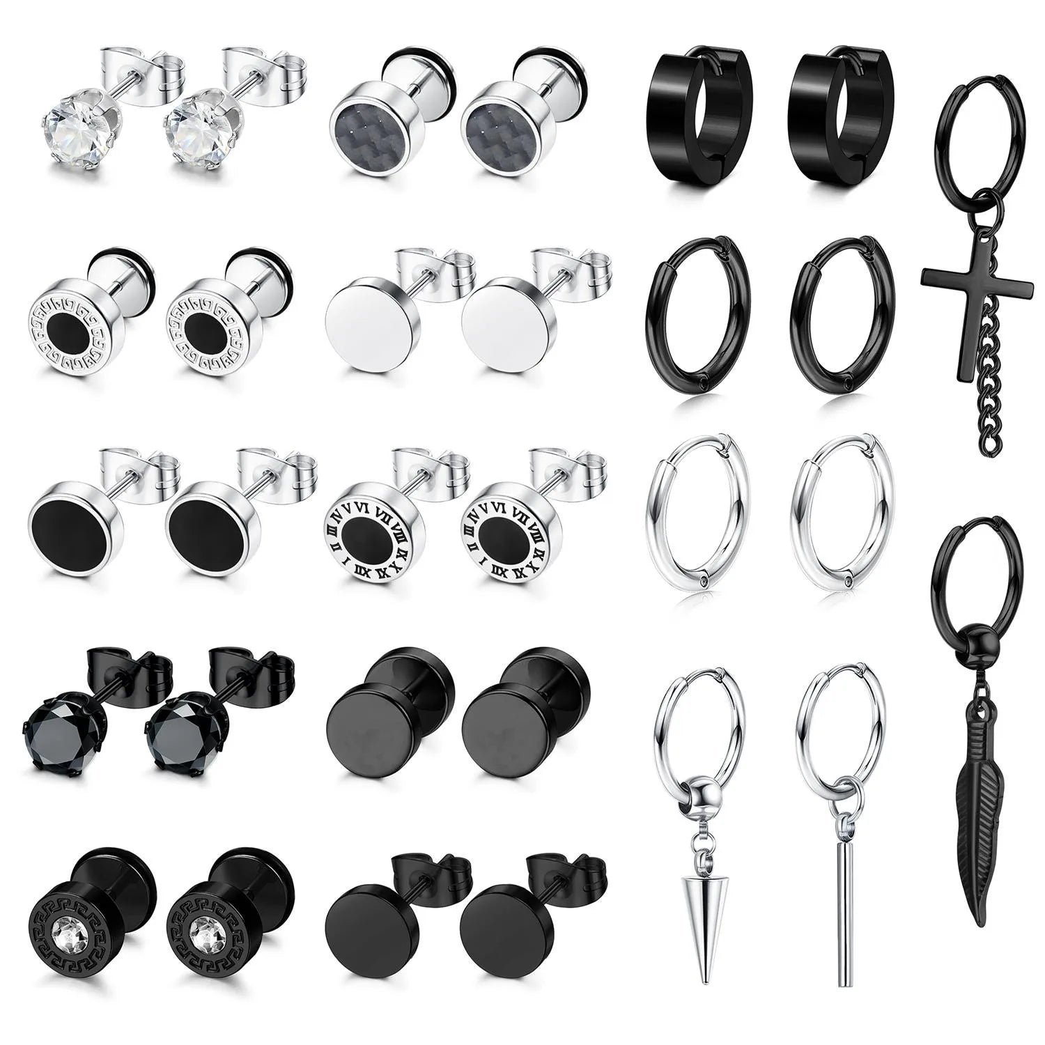 Gothic Edelstahl  Herren und damen  Ohrringe