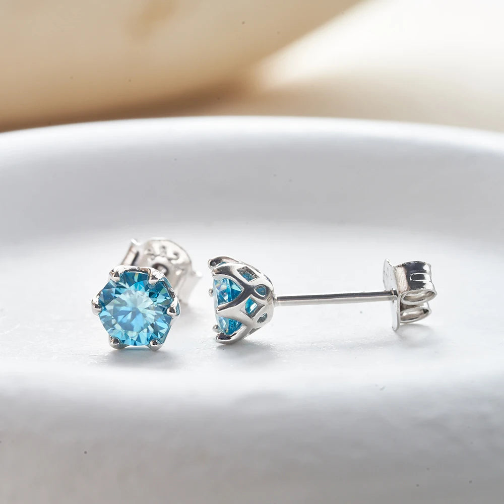 JoyceJelly 1/2/4CT VVS D Farbe Moissanit Russische Cut 8H8A Labor Diamant Stud Ohrringe Für Frauen S925 Sterling silber Edlen Schmuck