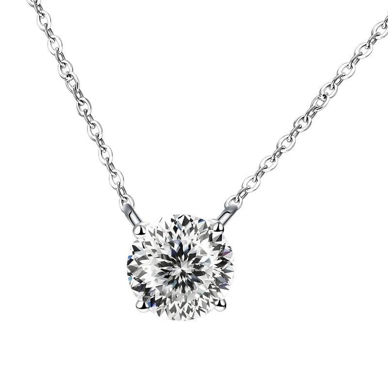 Joyce Kelly 1/2/3/5 Karat Moissanit-Halskette für Damen, 925er Sterlingsilber, Hochzeit, Brautschmuck, edler Schmuck für Damen