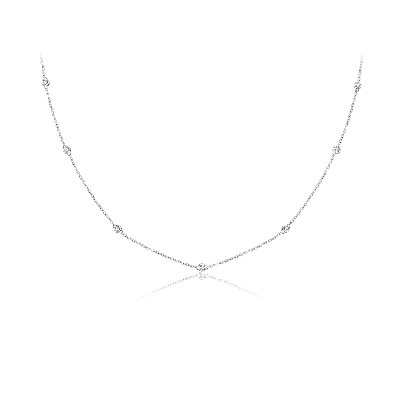 DPLAOPA 925 Sterling Silber zierliche Zirkon CZ Charm Halsband Halskette lange Kette Luxus edlen Schmuck 2022 Hochzeit Kristall Juwelen