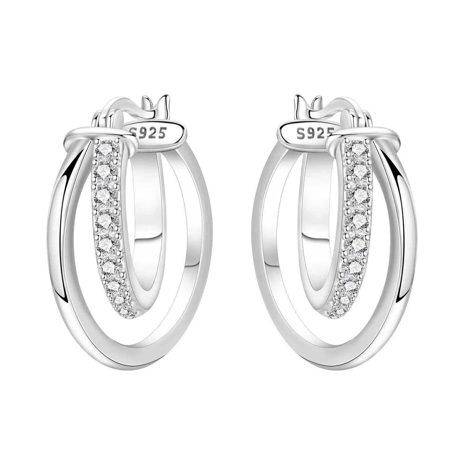 Heißer Verkauf 925 Sterling Silber Klassische Multi Ring Ohrringe Serie Tropfen Ohrringe Für Frauen Party Feines Geschenk Elegante Geburtstag Schmuck