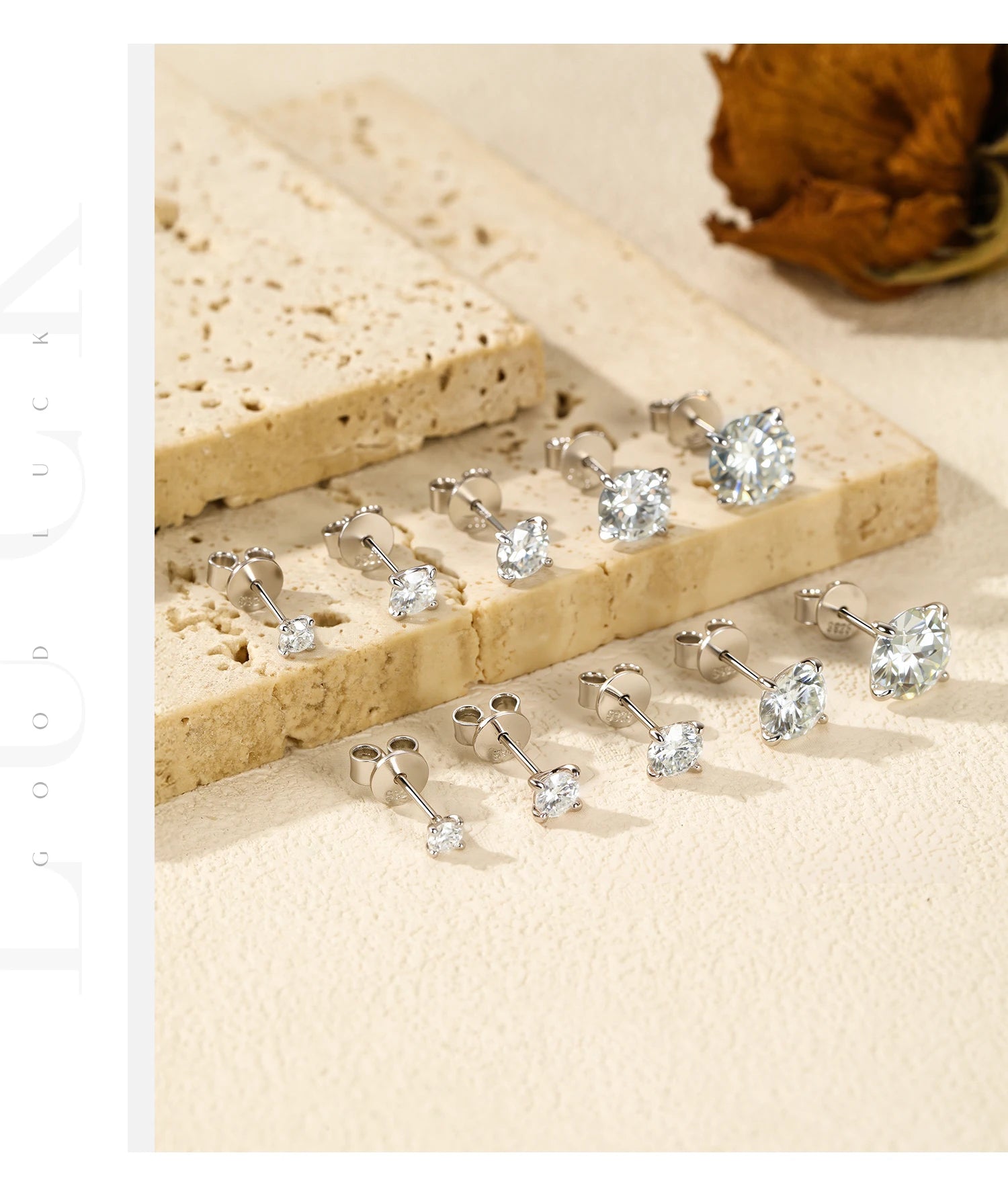 MODIAN 5 Größen D Farbe Moissanit Ohrringe 925 Sterling Silber Funkelnde Luxus Ohrstecker Für Frauen Hochzeit Edlen Schmuck