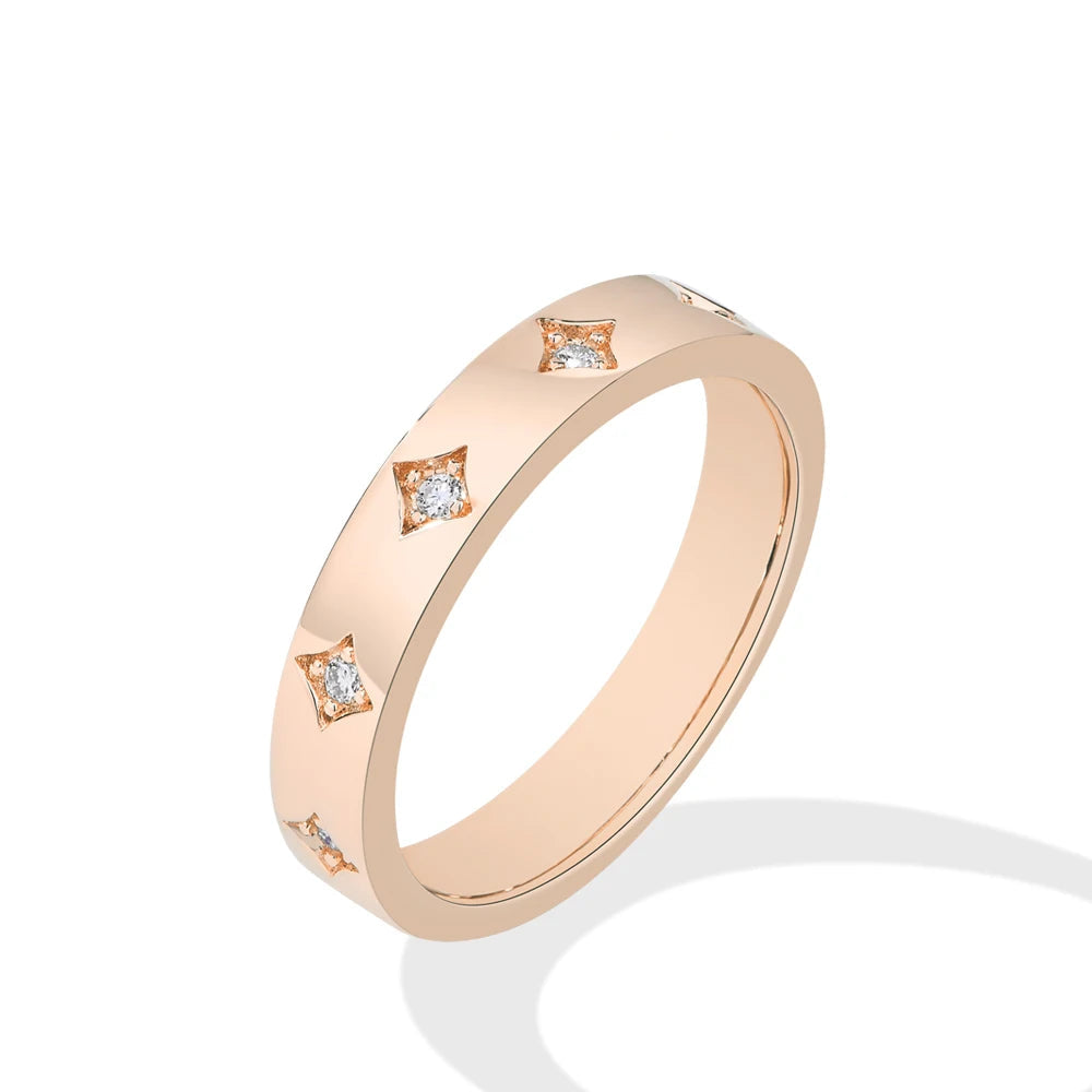 Runder Moissanit-Sternring Damen 925 Silber