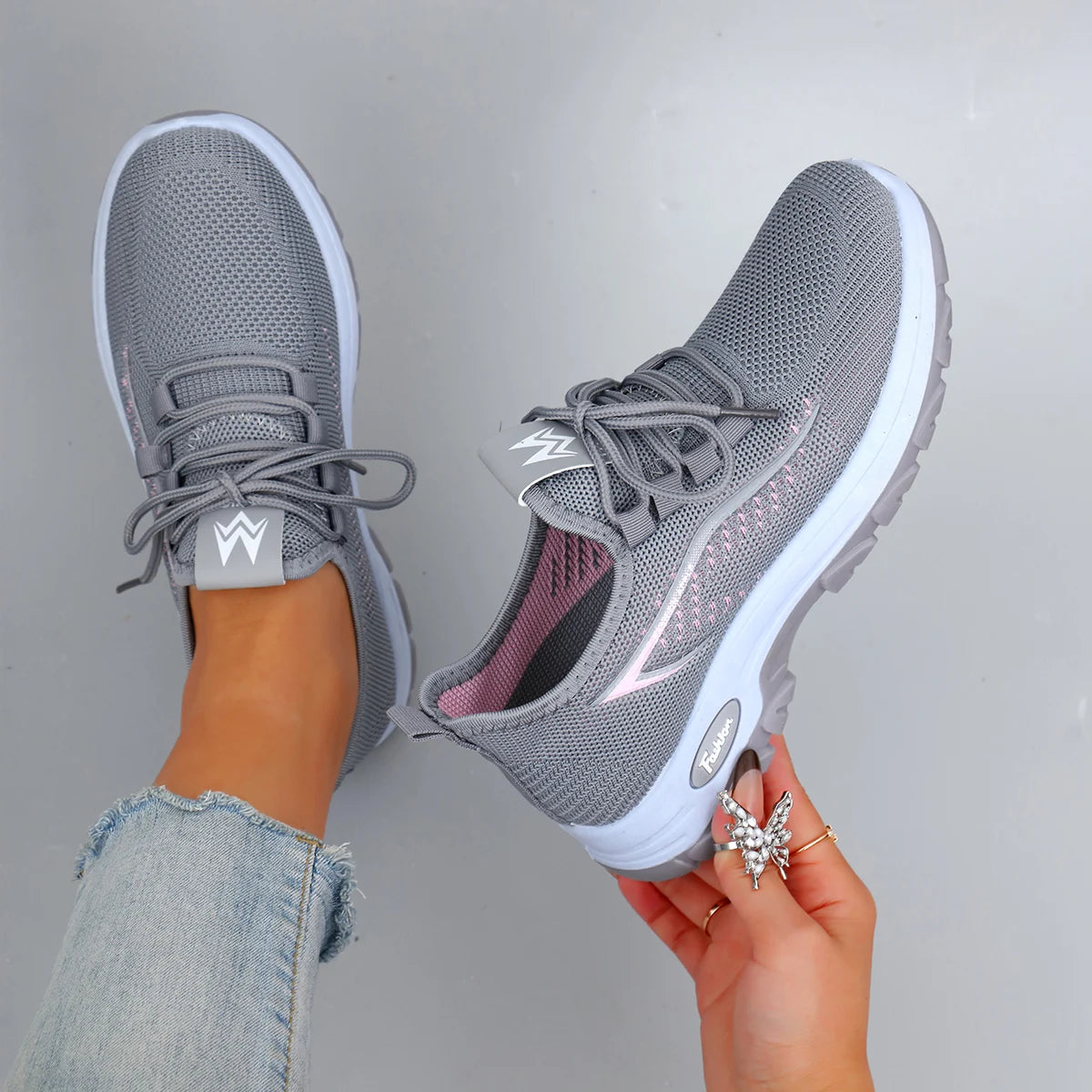 Damen Sneaker Leicht und Atmungsaktiv