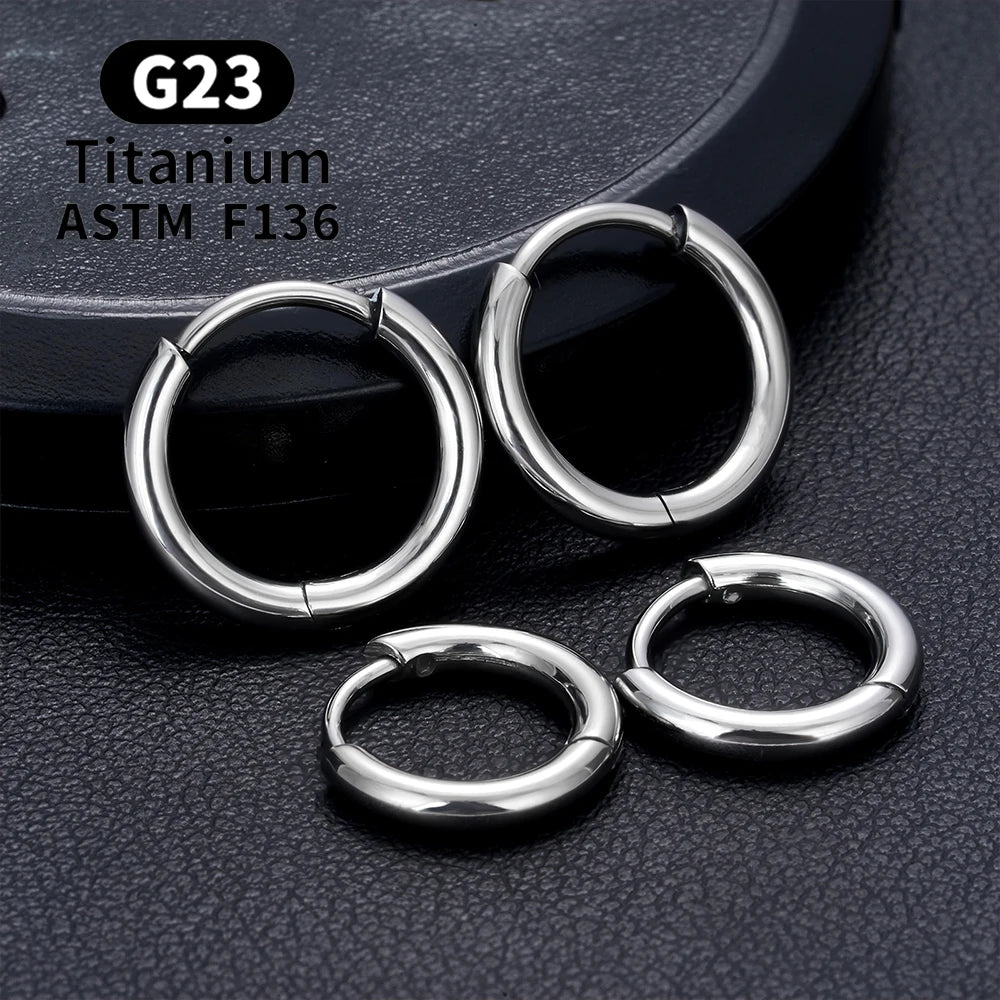 2/20PCS G23 Titan Ohrring Hoop CZ Klapp Segment Runde Nase Ring für Frauen Ohr Tragus Knorpel Helix Daith Piercing Schmuck