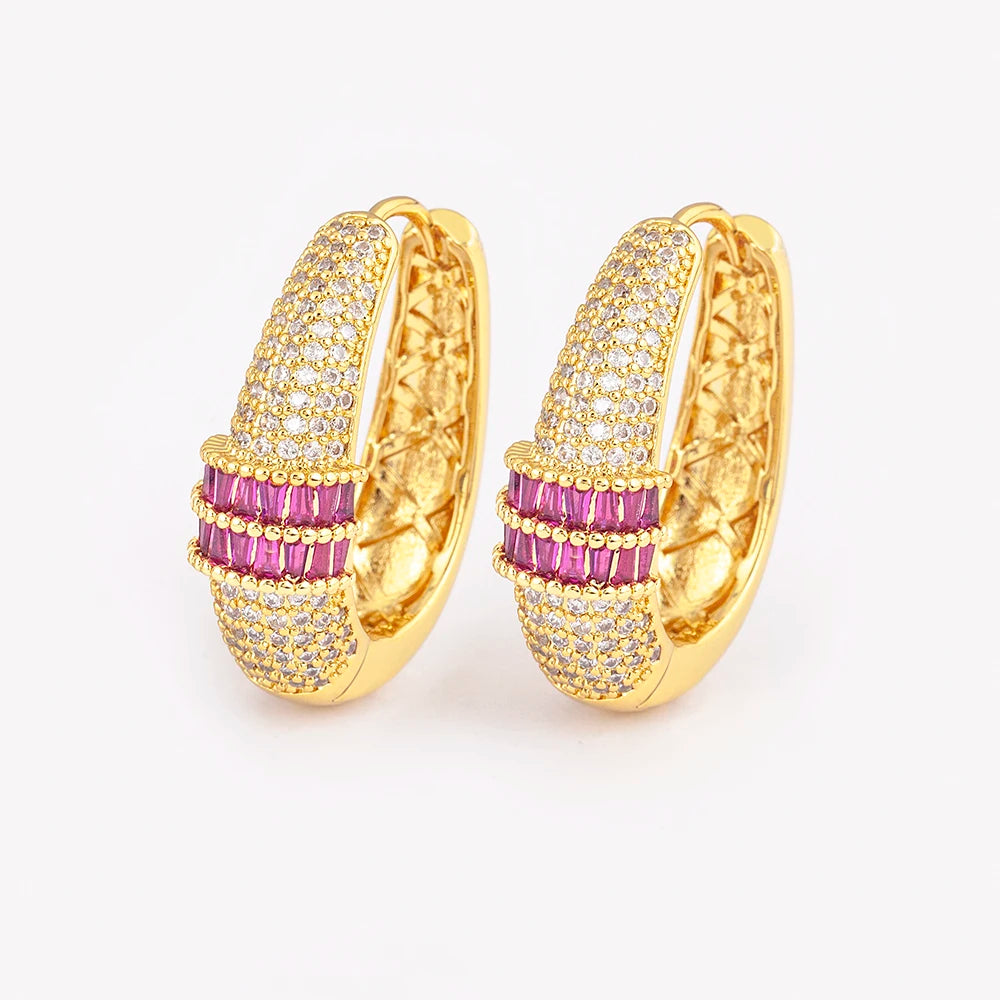 Farbige Zirkon-Statement-Ohrringe