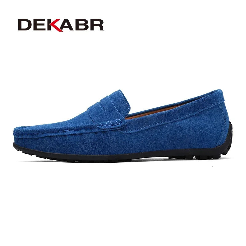 DEKABR Marke Mode Sommer Stil Weiche Slipper Aus Echtem Leder Hohe Qualität Flache Beiläufige Schuhe Atmungsaktive Männer Wohnungen Fahren Schuhe