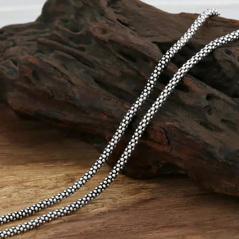 S925 Silber Popcorn-Halskette –unisex