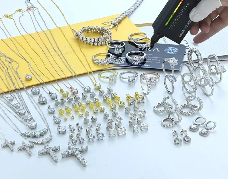 ALITREE 1 Karat D Farbe Moissanit Ohrringe 925 Sterling Silber vergoldet Diamant Ohrstecker mit GRA-Zertifikat für Damenschmuck