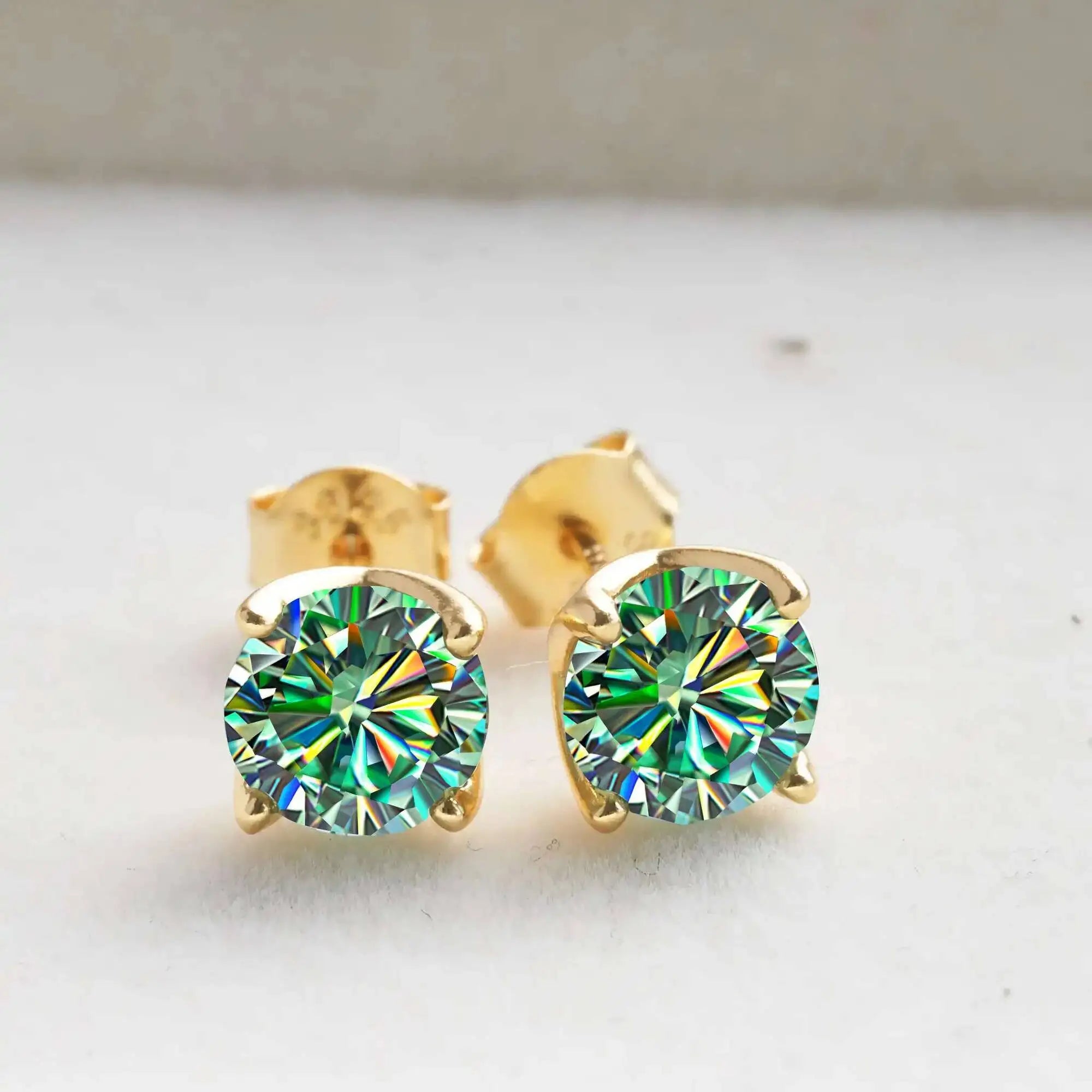 Vvs d Farbe Moissan ite Ohrring Sterling versilbert 18 Karat Gold Ohr stecker für Frauen Hochzeit mit schwarzen Karte Diamant Test