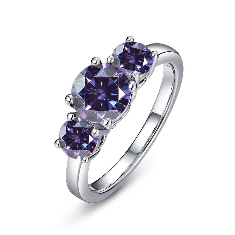 Moissanit Verlobungsring Silber