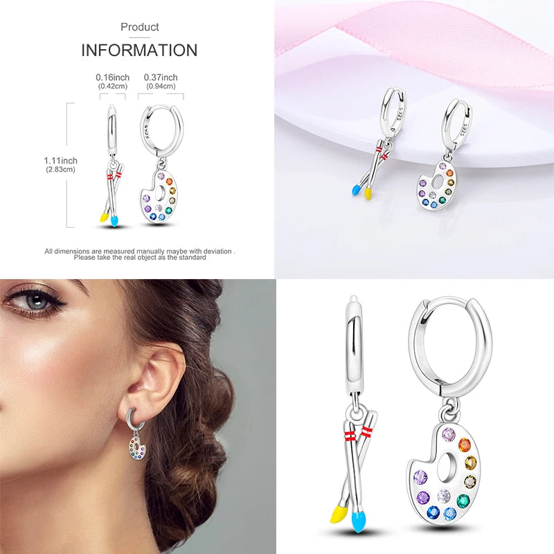 Creolen aus 925er-Sterlingsilber, Mond, Sonne, Original-Ohrring, Anhänger, Zirkon, Herzform, Stern-Ohrring, für Frauen und Mädchen, zur Herstellung von Schmuck