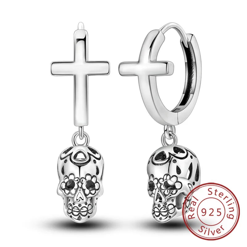 Damen-Ohrringe, 925er-Sterlingsilber, Creolen, Herz, Zirkon, Stern-Tropfenohrringe für Damen, Mode, Party, Geburtstag, Schmuck, Geschenke