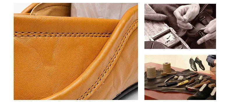 Männer Schuhe Casual Echtes Leder Herren Loafer Mokassins Designer Slip auf Boot Schuhe Hohe Qualität Chaussure Homme Plus Größe 37-47