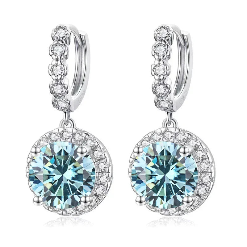 Super funkelnde 3CT Muiltcolor Moissanit Tropfen Creolen 100% S925 Silber Ohrring für Frauen Edlen Schmuck Dating Party Geschenk